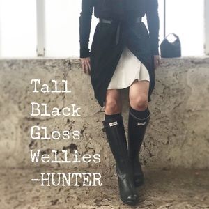Tall Black Gloss HUNTER Wellies